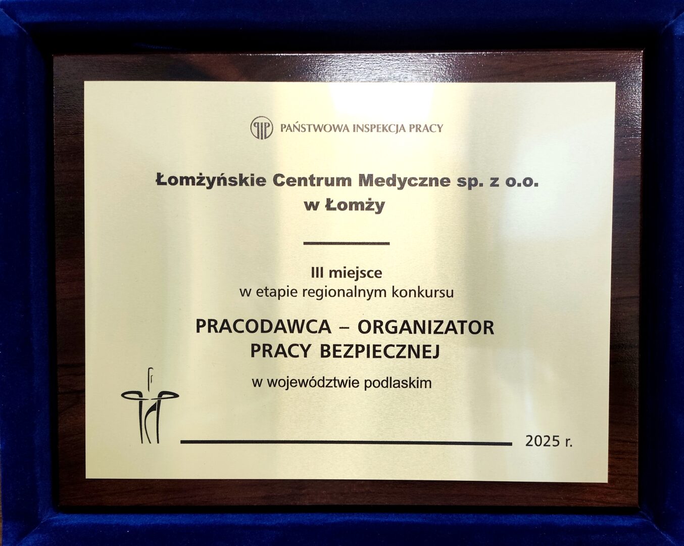 Prestiżowa nagroda Państwowej Inspekcji Pracy dla naszego Centrum